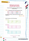 Multiplying decimals using the grid method worksheet Multiplying decimals using the grid method worksheet