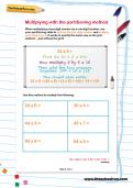 Multiplying with the partitioning method worksheet Multiplying with the partitioning method worksheet