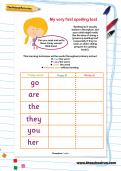 My very first spelling test My very first spelling test