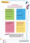 Non-fiction: text structure and organisation worksheet Non-fiction: text structure and organisation worksheet