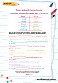 Noun and verb homophones worksheet Noun and verb homophones worksheet