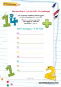 Number bond problems (to 20) worksheet Number bond problems (to 20) worksheet