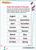 Order the months of the year worksheet Order the months of the year worksheet