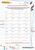 Ordering decimal numbers practice worksheet Ordering decimal numbers practice worksheet