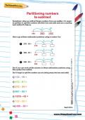 Partitioning numbers to subtract worksheet Partitioning numbers to subtract worksheet