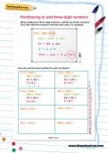 Partitioning to add three-digit numbers worksheet Partitioning to add three-digit numbers worksheet