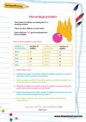 Percentage problem worksheet Percentage problem worksheet