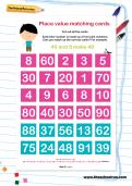 Place value matching cards worksheet Place value matching cards worksheet