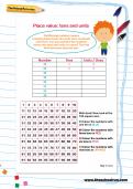 Place value: tens and units worksheet Place value: tens and units worksheet