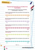 Positioning decimals on a number line: hundredths worksheet Positioning decimals on a number line: hundredths worksheet