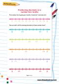 Positioning decimals on a number line: tenths worksheet Positioning decimals on a number line: tenths worksheet