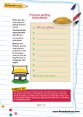 Practise writing instructions worksheet Practise writing instructions worksheet