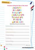 Practise writing the days of the week Practise writing the days of the week