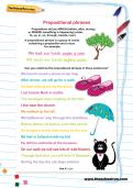Prepositional phrases worksheet Prepositional phrases worksheet