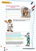 Primary and secondary sources worksheet Primary and secondary sources worksheet