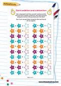 Quick addition and subtraction worksheet Quick addition and subtraction worksheet