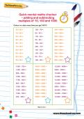 Adding and subtracting multiples of 10, 100 and 1000 worksheet Adding and subtracting multiples of 10, 100 and 1000 worksheet