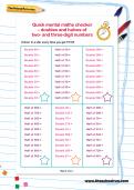 Doubles and halves of two- and three-digit numbers worksheet Doubles and halves of two- and three-digit numbers worksheet