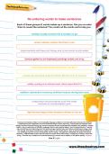 Re-ordering words to make sentences worksheet Re-ordering words to make sentences worksheet