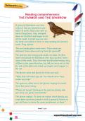 Reading comprehension: THE FARMER AND THE SPARROW Reading comprehension: THE FARMER AND THE SPARROW