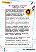 Reading comprehension: The night watch worksheet Reading comprehension: The night watch worksheet