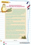 Reading comprehension: THE OWL AND THE GRASSHOPPER Reading comprehension: THE OWL AND THE GRASSHOPPER