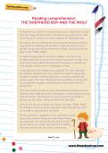 Reading comprehension: THE SHEPHERD BOY AND THE WOLF Reading comprehension: THE SHEPHERD BOY AND THE WOLF
