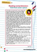 Reading comprehension: Visit from outer space worksheet Reading comprehension: Visit from outer space worksheet