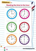 Reading the time to the hour worksheet Reading the time to the hour worksheet