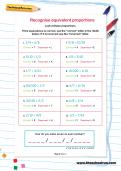 Recognise equivalent proportions worksheet Recognise equivalent proportions worksheet