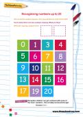 Recognising numbers up to 20 worksheet Recognising numbers up to 20 worksheet