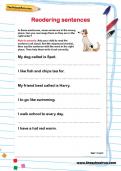 Reordering sentences worksheet Reordering sentences worksheet