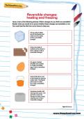 Reversible changes: heating and freezing activity Reversible changes: heating and freezing activity