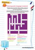 Revising poetic language crossword Revising poetic language crossword