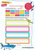 Say and write a sentence worksheet Say and write a sentence worksheet