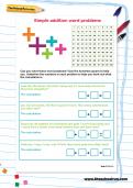 Simple addition word problems worksheet Simple addition word problems worksheet