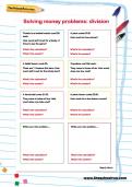 Money problems math worksheets