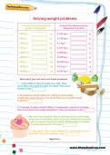 Solving weight problems worksheet Solving weight problems worksheet