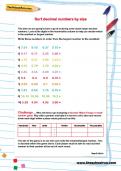 Sort decimal numbers by size worksheet Sort decimal numbers by size worksheet