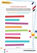 Sorting healthy statements worksheet Sorting healthy statements worksheet