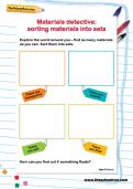Sorting materials into sets activity Sorting materials into sets activity