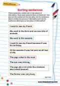 Sorting sentences worksheet Sorting sentences worksheet