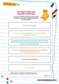 Sorting simple and complex sentences worksheet Sorting simple and complex sentences worksheet