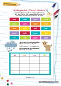 Sorting words (Phase 3 phonics) worksheet Sorting words (Phase 3 phonics) worksheet