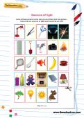 Sources of light worksheet Sources of light worksheet