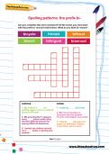 Spelling patterns: the prefix bi- worksheet Spelling patterns: the prefix bi- worksheet