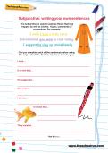 Subjunctive: writing your own sentences worksheet Subjunctive: writing your own sentences worksheet