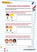 Subtraction story problems worksheet Subtraction story problems worksheet