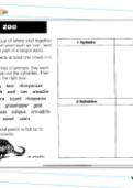 Syllables in animal names worksheet Syllables in animal names worksheet