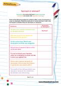 Synonym or antonym worksheet Synonym or antonym worksheet